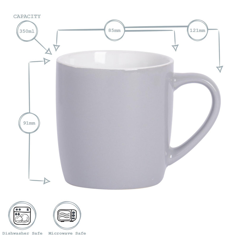 Argon Tableware - Matte Coloured Coffee Mugs, Black/Red