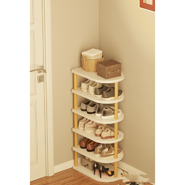 Ebern Designs 12 Pair Solid Wood Shoe Rack