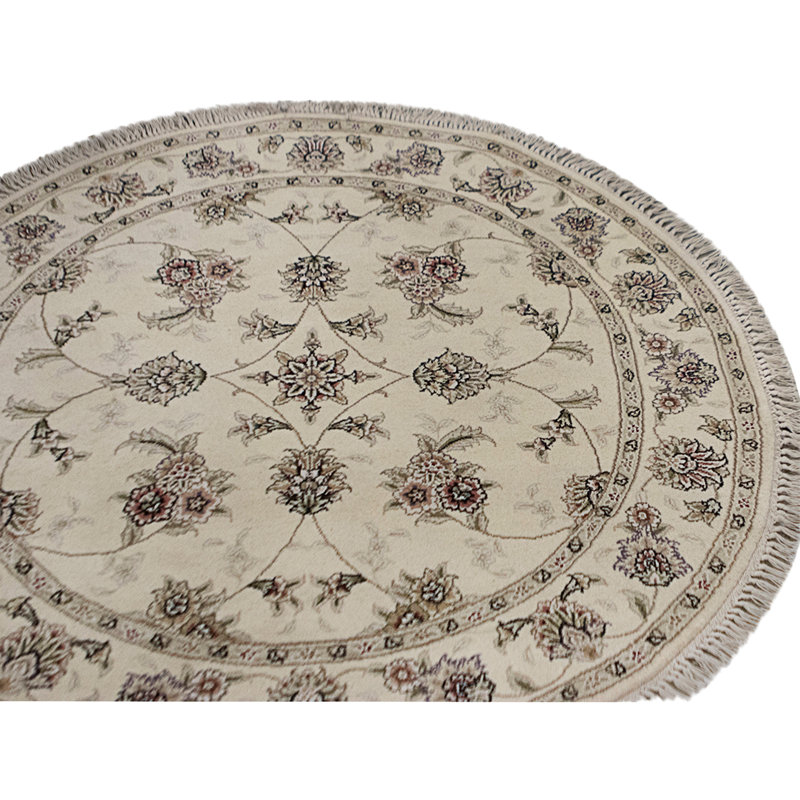 High-Quality Hand-Knotted Ivory Area Rug