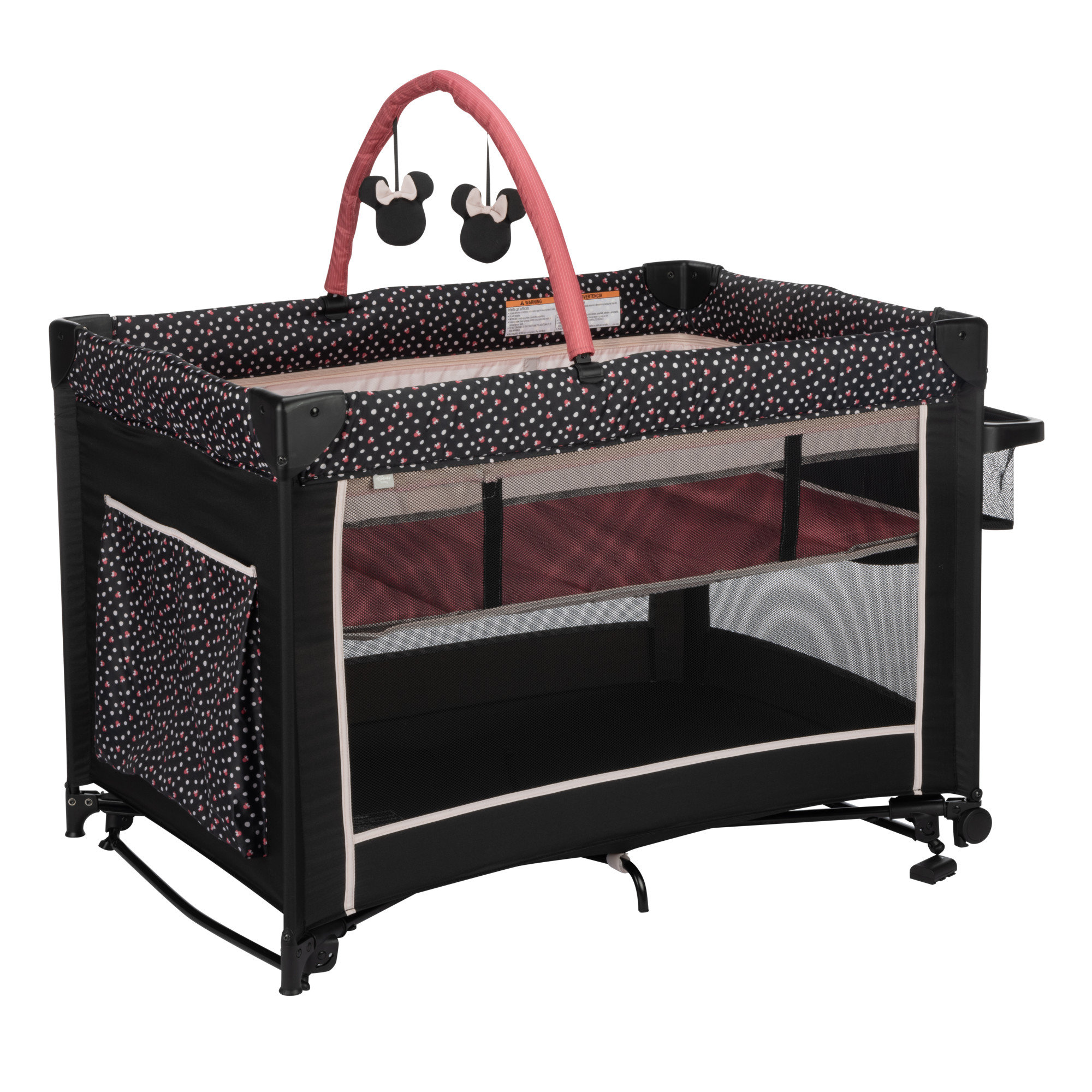 Disney Classic Minnie Mouse 2-in-1 Play Yard with Rocking Bassinet ...