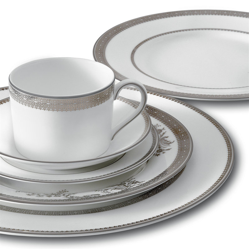 Service de table 5 pièces Vera Wang Lace, Platine