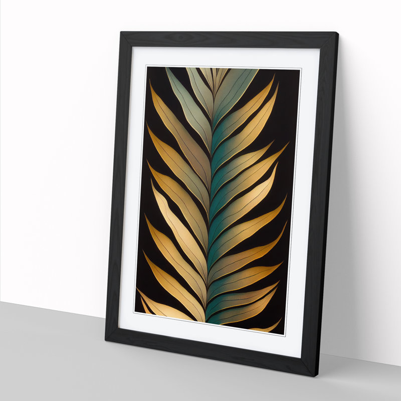 Fern Leaf Classic Art Vol.7 - Single Picture Frame Print, 34cm H x 25cm W x 2cm D, Oak