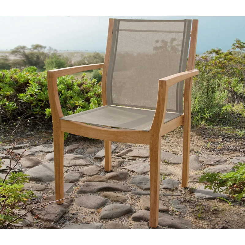 Horizon Outdoor Teak Dining Armchair, Titanium