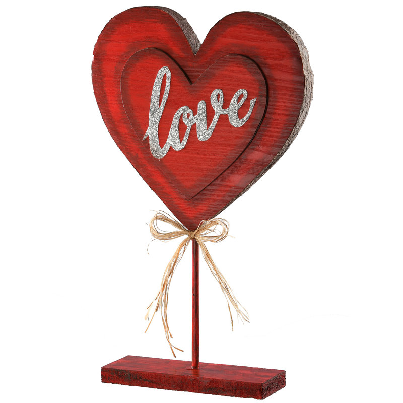 Cœur en bois 17 po Valentine