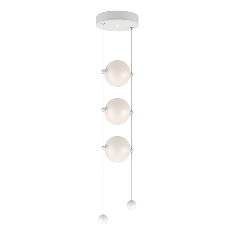 Abacus 3 - Light Cluster Globe LED Pendant, White, Opal