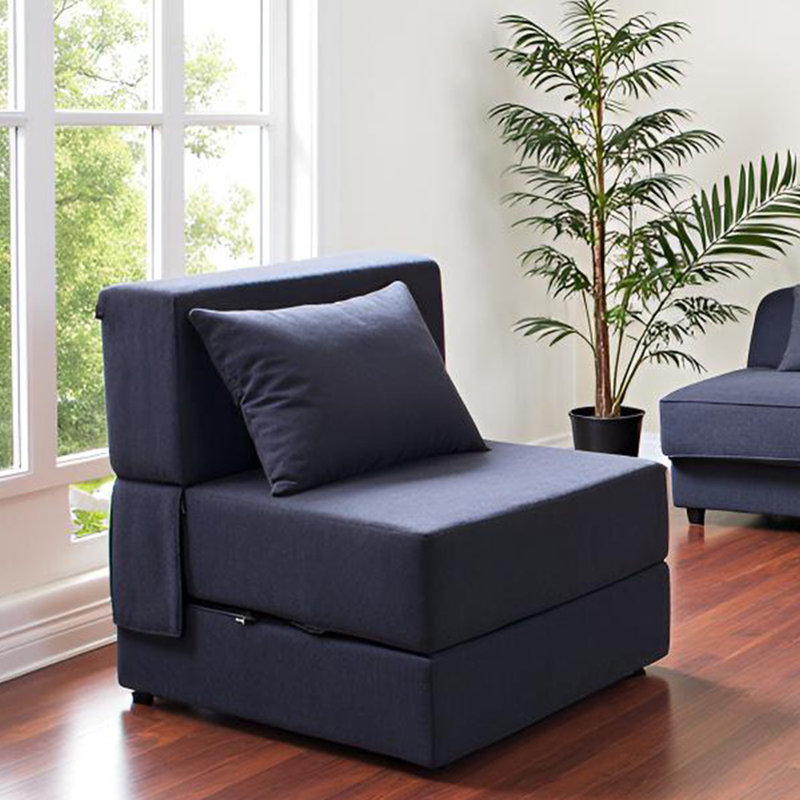 6 in 1 Convertible Folding Convertible Chair, 20cm Thick Floor Lounger For Living Room, Single Chair, Guest Mattress with Pillow, Foldable Couch for Sleeping,Dark Gray