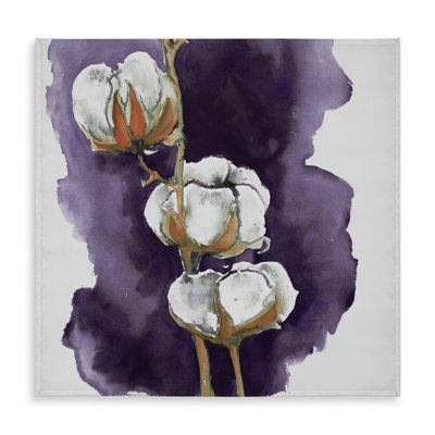 Watercolor Purple Cotton Flowers Tablecloth | Home Decor
