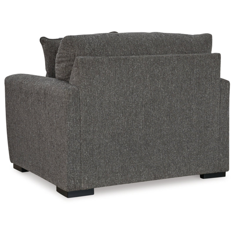 Gray Oversized Contemporary Wood Chair and a Half