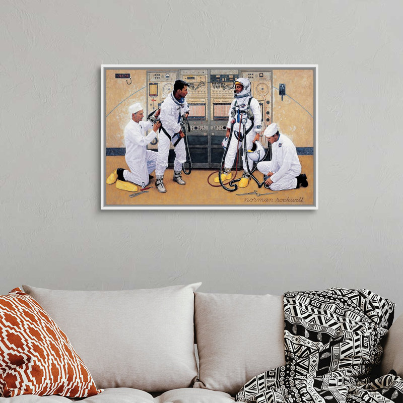 «The Longest Step», art mural sur toile, Cadre flottant blanc, H 26 po x l 38 po x P 1,75 po