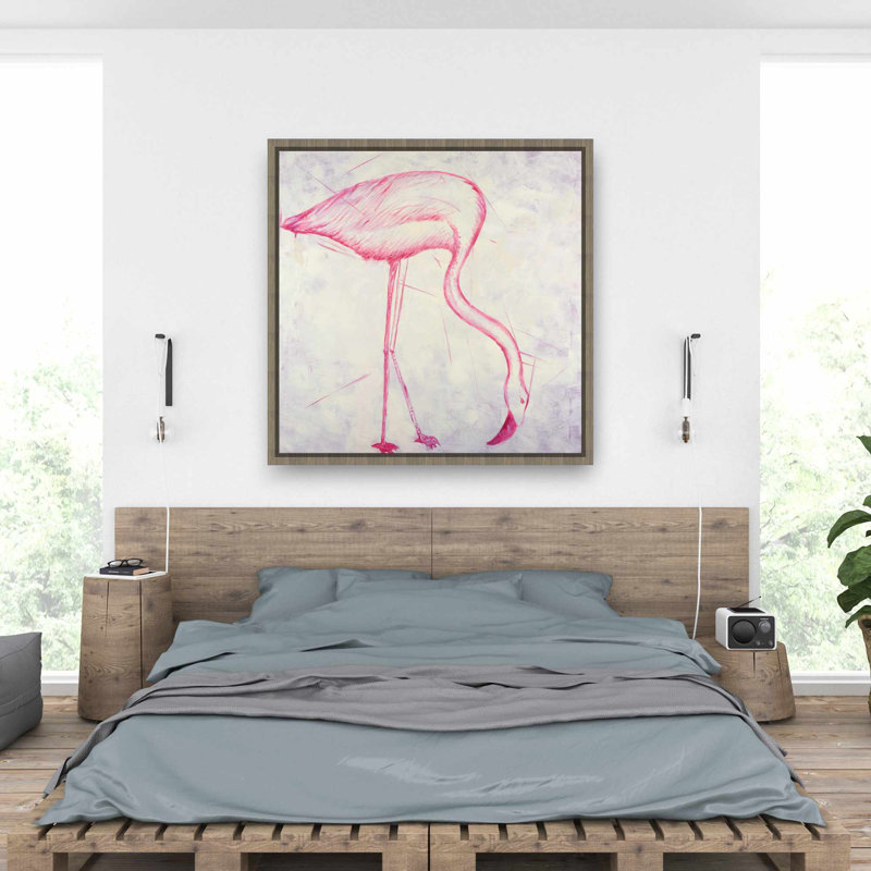 Croquis de flamant rose - toile illustrative avec animaux