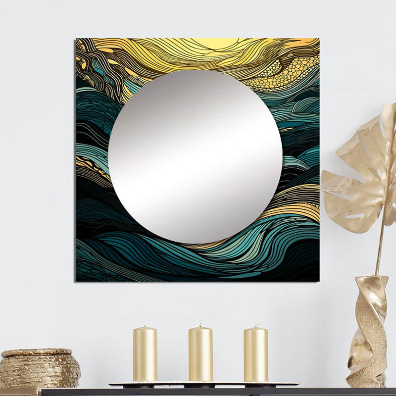 Rukhsana - Miroir carré pour art mural, 29 po x 29 po