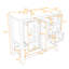 Meuble-lavabo simple en bois Volotta avec lavabo en céramique et rangement multifonctionnel-1646607319
