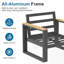 De 2 fauteuils de patio en aluminium avec coussins beiges épais, structure en fondu, siège profond et imperméable, idéal pour les terrasses de patio