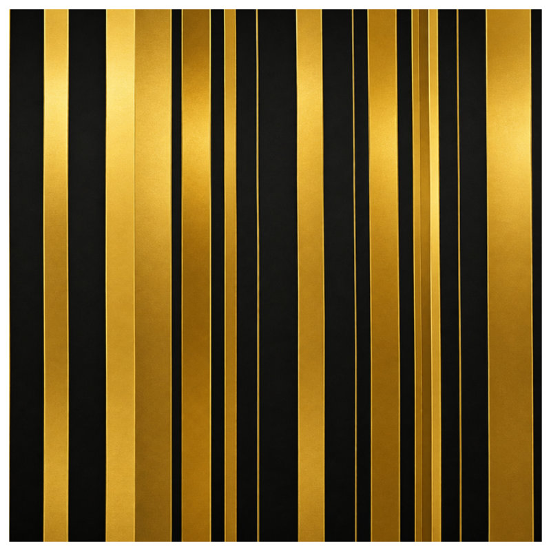 Tapisserie murale rayures dorées noires - Décoration murale rayures, H 68 po x l 80 po avec 4 œillets