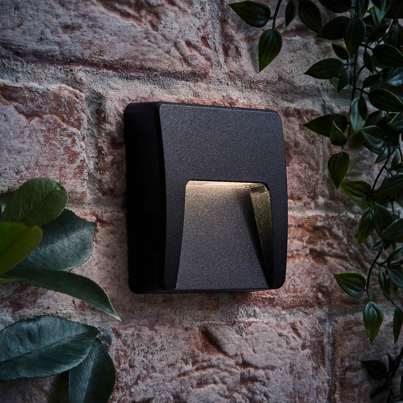 Deneus Matte Black 12cm H Integrated LED Outdoor Sconce