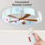  Ventilateur de plafond intelligent moderne de 52 po avec lumière, moteur à courant continu silencieux à 6 vitesses et télécommande à DEL 3 couleurs avec minuterie, noyer-1996088073-1996088076
