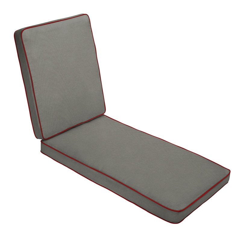 Coussin de siège / dossier d'extérieur Ricmod Sunbrella, H 3 po x l 24 po x P 73 po, Sunbrella gris anthracite