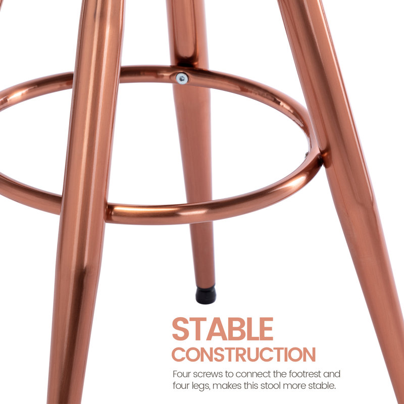 Tabouret pivotant à hauteur réglable Miliani, Or rose