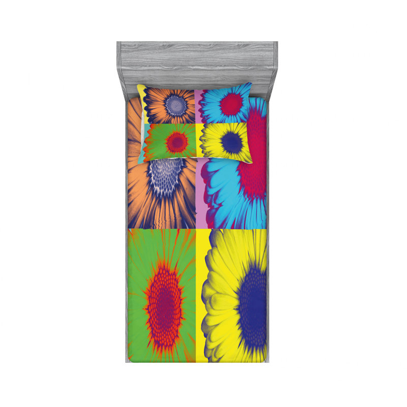 Ensemble de draps avec marguerite, Taie d'oreiller pour lit simple TG