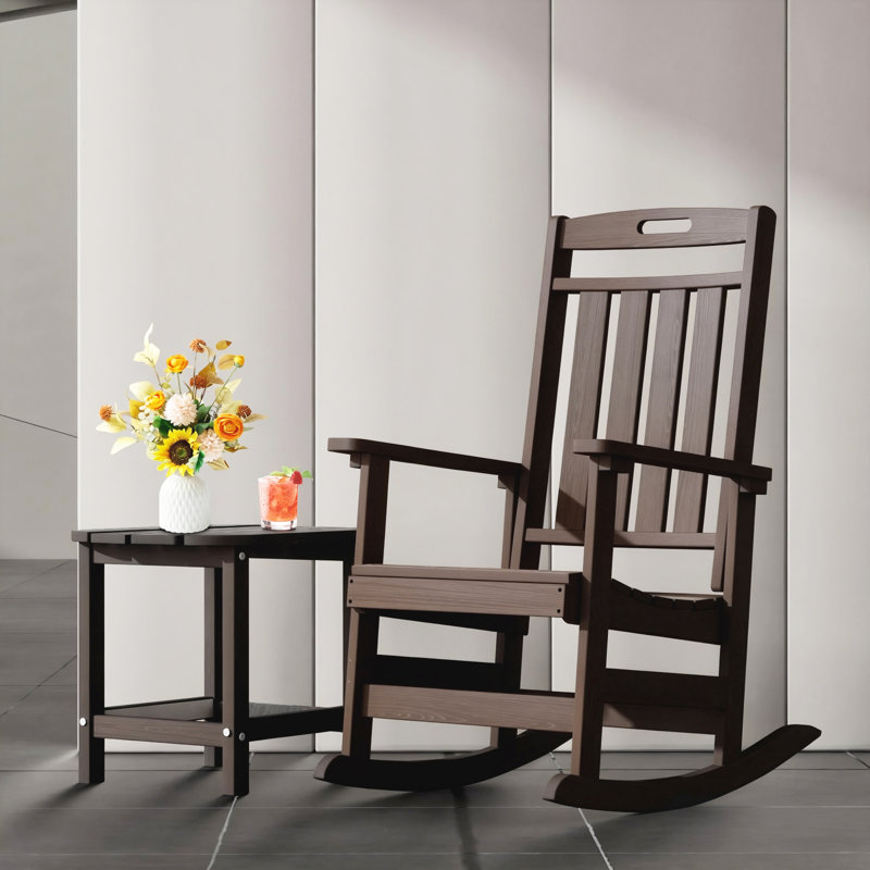 All-Weather HDPE Rocking Chair – Heavy-Duty Outdoor Patio Rocker with High Back for Ultimate Comfort – Perfect for Porch, Lawn & Garden