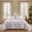 Lunaria 100% Long-Staple Cotton Duvet Cover Set Light Pink Elegant Floral Pattern Printed Comforter Cover 3pcs, Ultra Soft & Breathable Bedding Set-1040671217