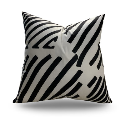 Monochrome Zebra Brushstroke Throw Pillow