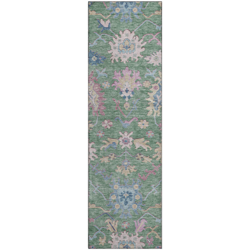 Premium Machine Washable Gurubaksh AMF1154 Global Rug, Runner 2'3" x 7'6"