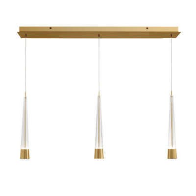 Luminaire suspendu linéaire à 3 lumières Quill
