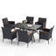 Ensemble de salle à manger pour 6 personnes en métal avec table rectangulaire