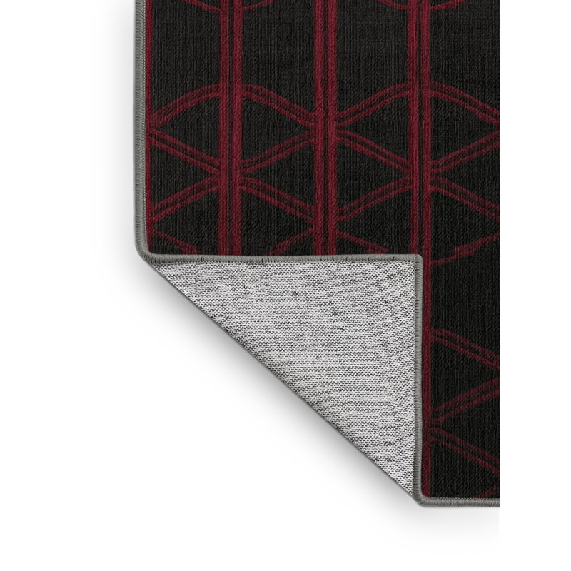 Machine Washable Trellis Gray Area Rug, Rectangle 6' x 9'