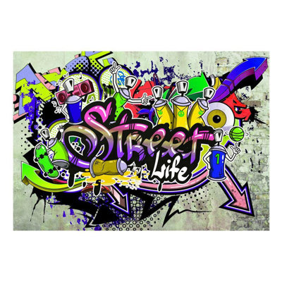 Papier peint - Graffiti Street Art - Jeu de rue
