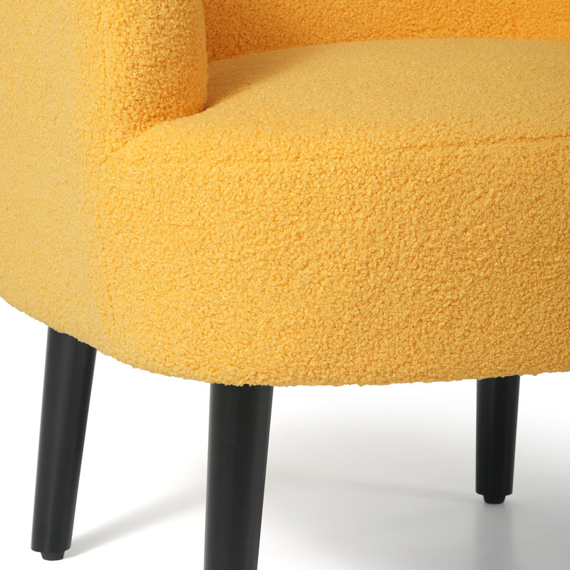 Bayville 29'' Wide Barrel Chair, Gold Polyester Blend