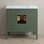 36'' Freestanding Single Sink Bathroom Vanity with 1.4'' Thick Engineered Stone Top and Solid Wood Frame, Sage Green