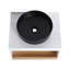 Meuble-lavabo flottant 24 po avec lavabo vasque noir mat, conception murale avec rangement ouvert, solution moderne durable et peu encombrante