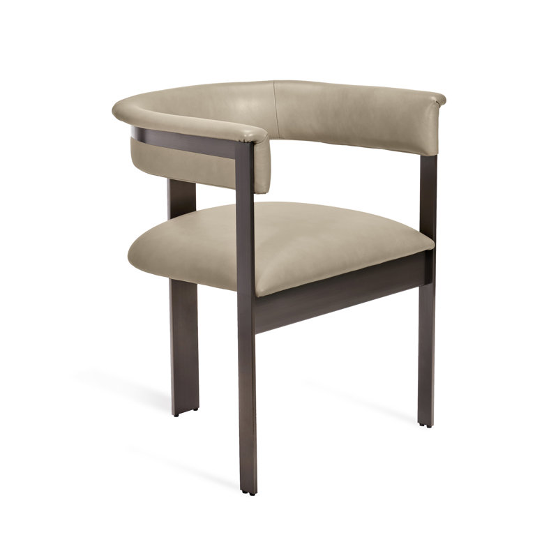 Darcy 19'' H Upholstered Armchair, Genuine Leather Graphite, Taupe
