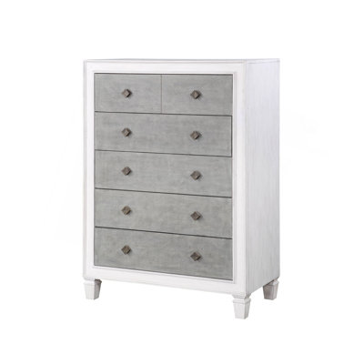 Commode d'appoint Shimmer avec poignées à deux poignées, commode de rangement rustique-chic pour chambre à coucher et salon