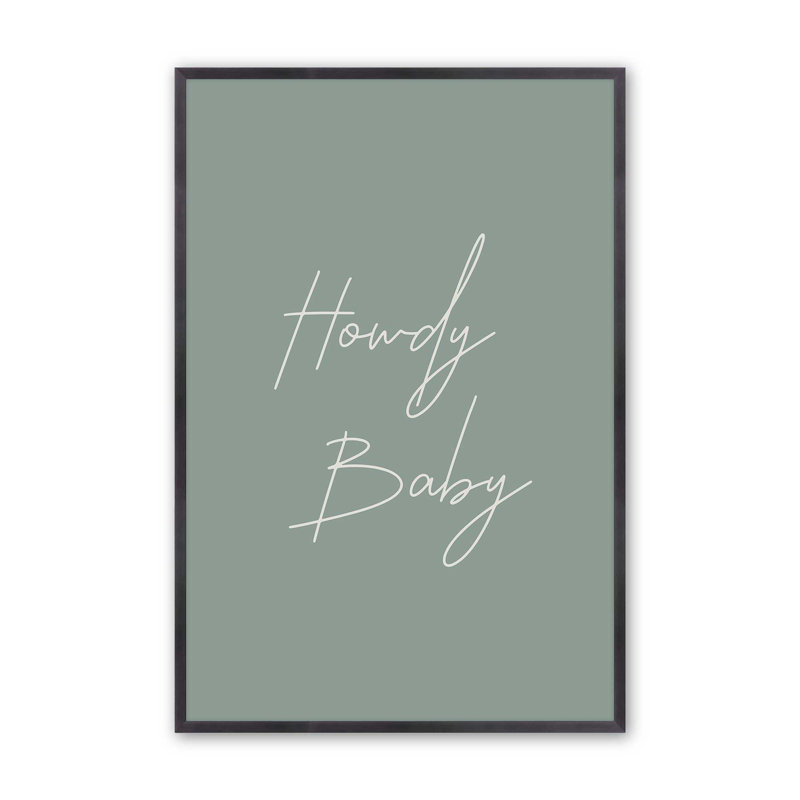 Imprimé «Sage Howdy Baby», H 11,25 po x l 9,25 po, Zinc patiné