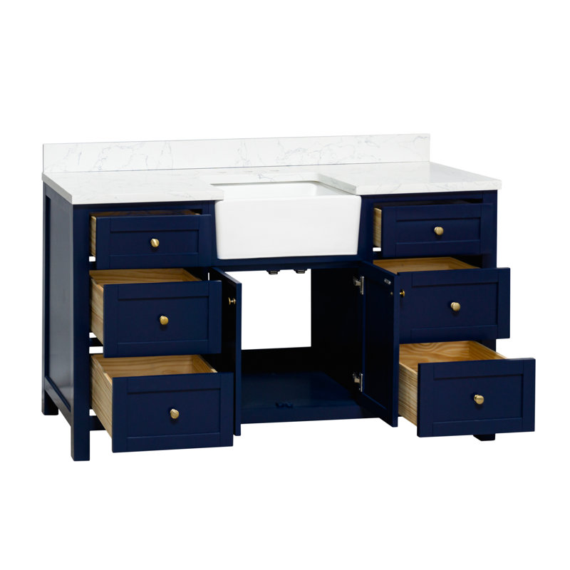Ensemble de meuble-lavabo simple 60 po Yorkshire, Bleu royal