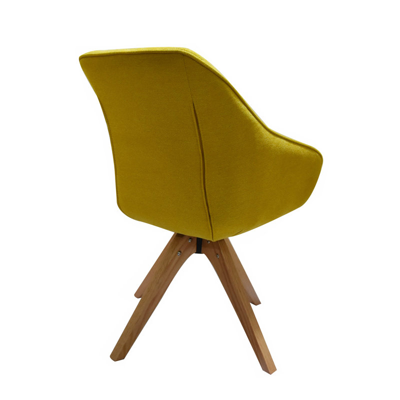 Karley 47cm H Fabric Upholstered Dining Chair, Mustard