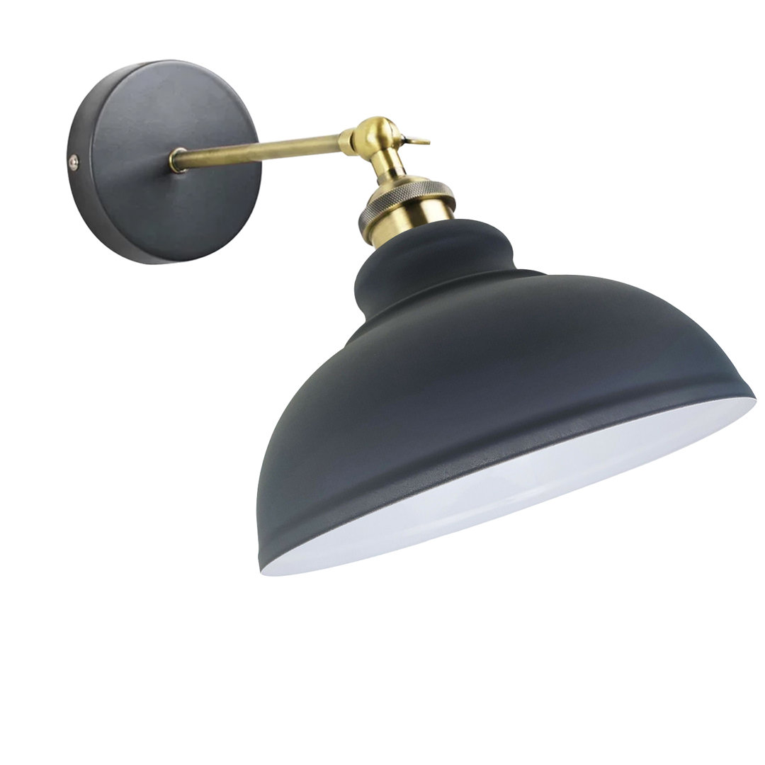 Gladys 1 - Angle Adjustable Wall Sconce —Dome Metal Shade, Vintage Industrial Style-E27 Holder