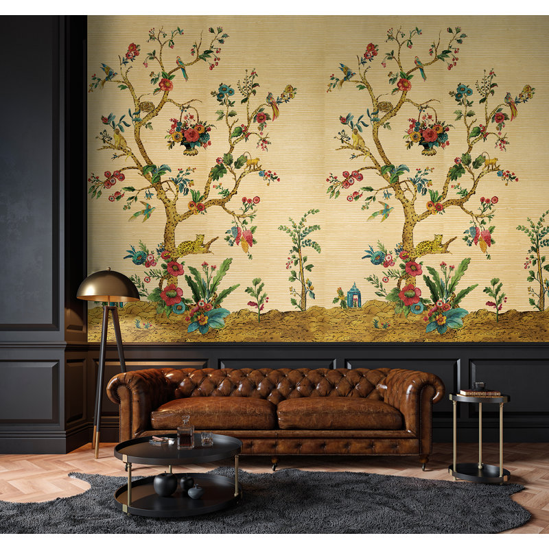Archbold Grass Cloth Floral Wall Mural