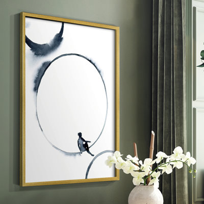 «Woman in the Moon I», reproduction encadrée - bois massif