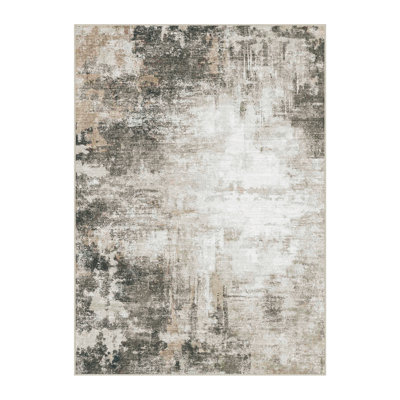 Kylie Black/Brown Abstract Area Rug