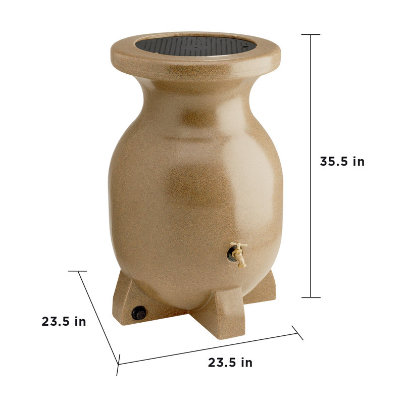 Baril de pluie d'aspect pierre Koolscapes, 55 gal (210 L), grès