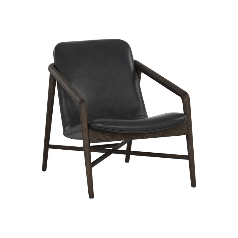 Lounge Chair, Black Genuine Leather