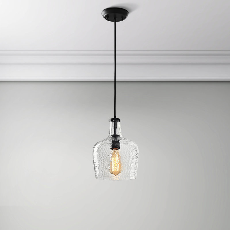 Emille 1 - Light 7.9 "Antique Black Mouth-blown Large Glass Pendant 