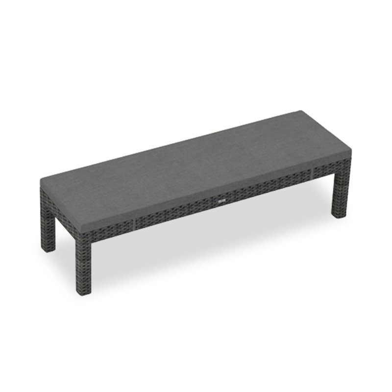 Banc de pique-nique en osier Suffern, Toile gris anthracite Sunbrella®