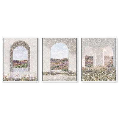 Paradise Arches Set Architecture Canvas Print by Oliver Gal, Black Frame, 16 x 20