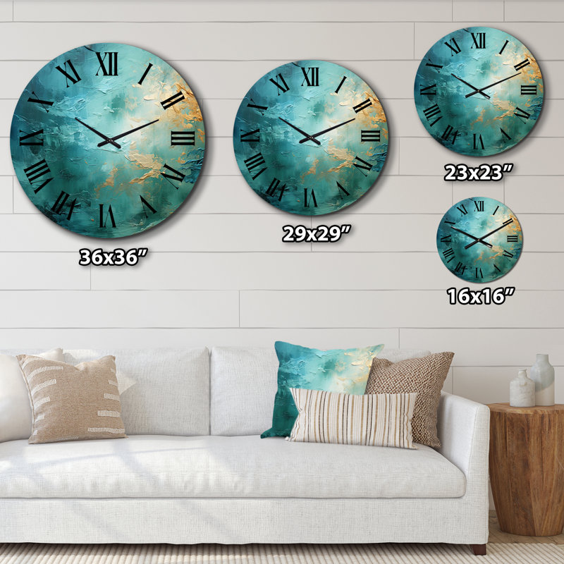 Horloge murale Teal Oasis III, Grand