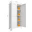 Armoire de rangement polyvalente en métal avec portes galbées et tablettes réglables, idéale pour plusieurs pièces de votre maison